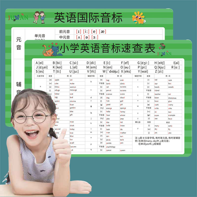 新版48个音标卡速查表卡片
