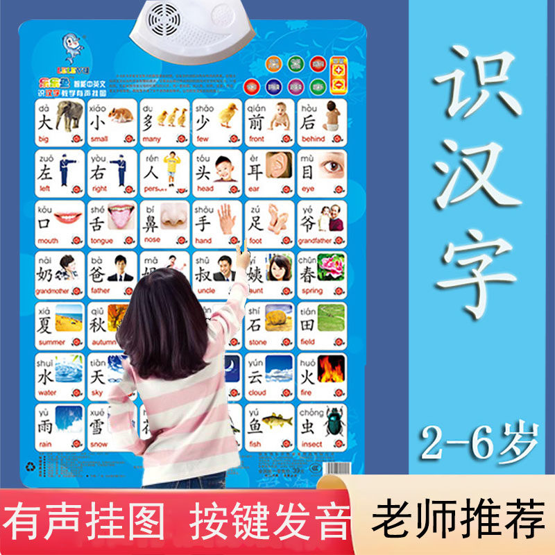 宝宝早教点读有声挂图认知卡