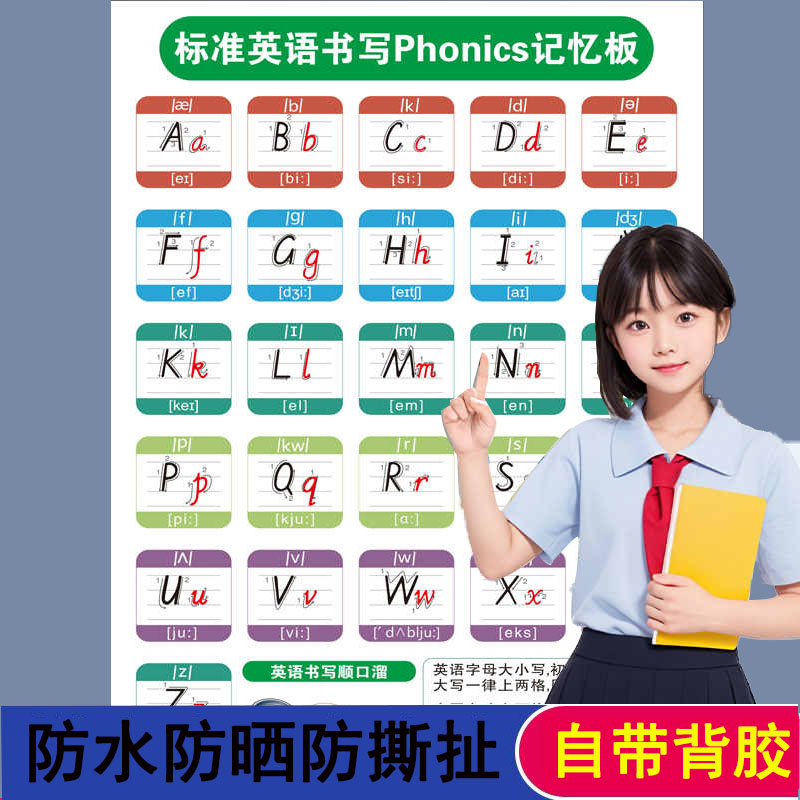 26个英文字母表挂图标准