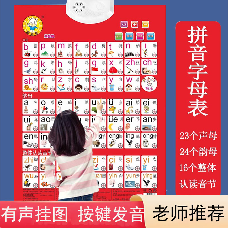 幼儿园有声拼音字母表墙贴挂图