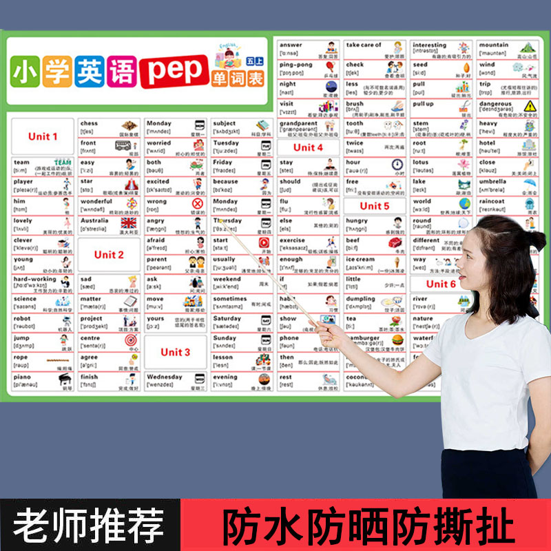 小学英语单词挂图汇总表