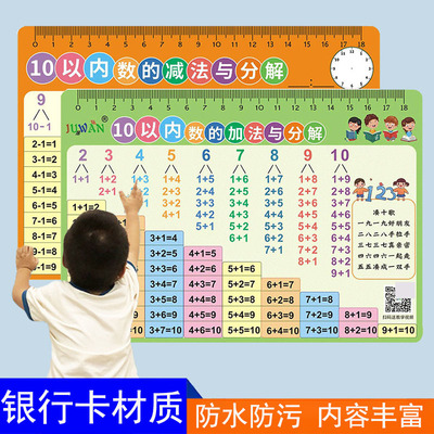 数学10以内的数字分解与组词卡片