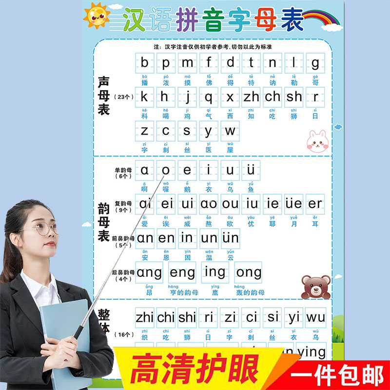 声母韵母整体认读音节挂图