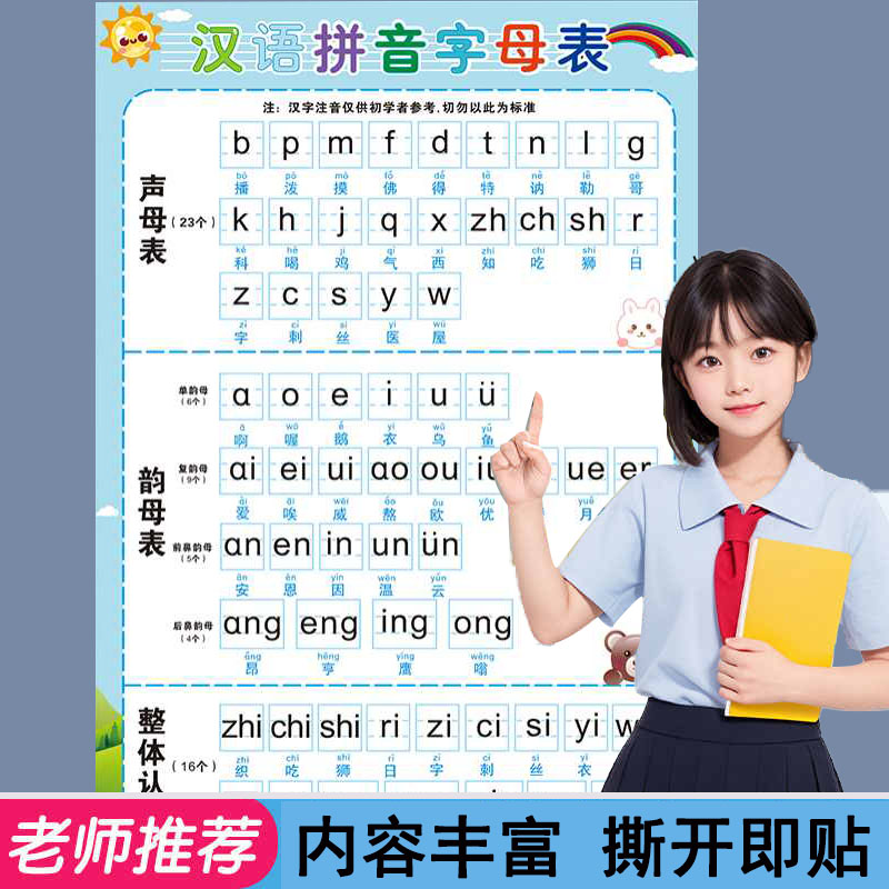 一年级语文汉语拼音表挂图