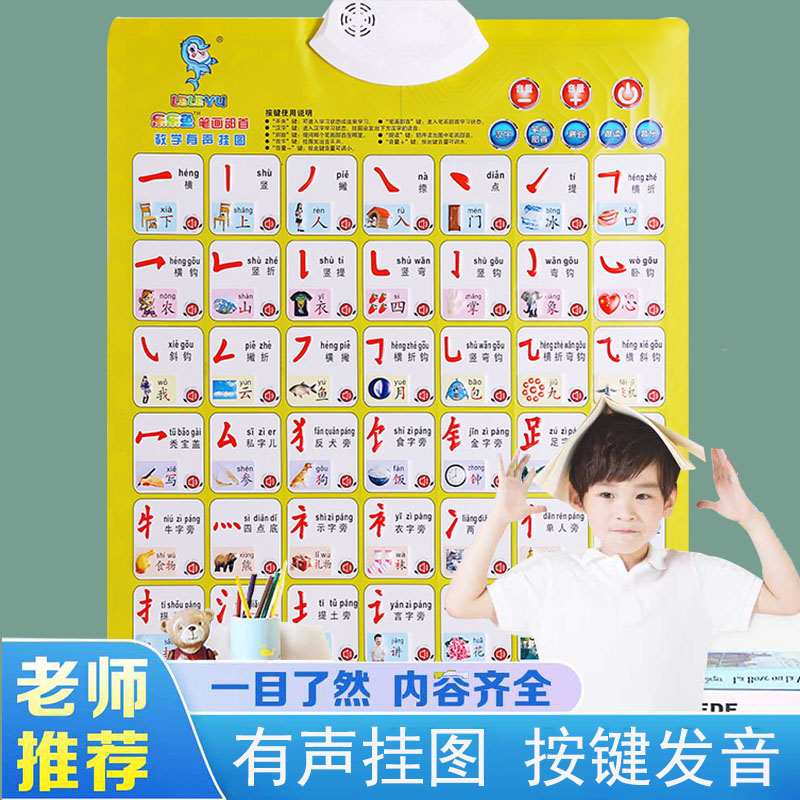 儿童汉字笔画部首笔顺有声挂图