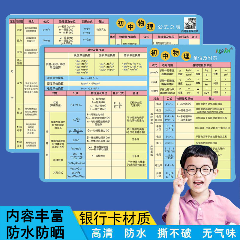 初中物理卡片重点知识梳理