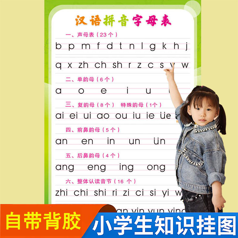 拼音挂图26个汉语字母表