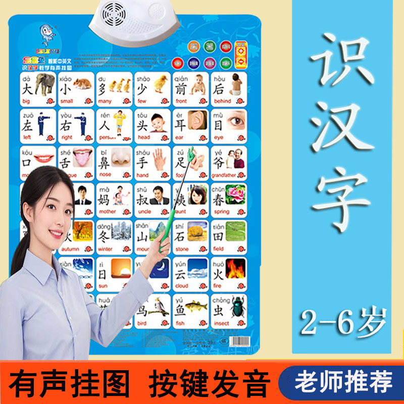宝宝早教点读有声挂图认知卡