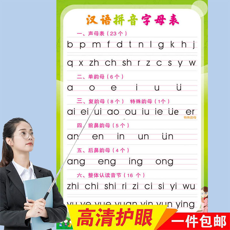 拼音声母韵母整体认读音节挂图
