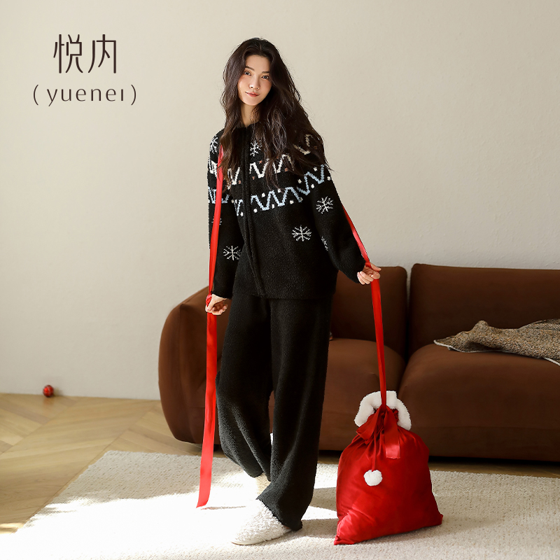 【商场同款】悦内女士半边绒睡衣