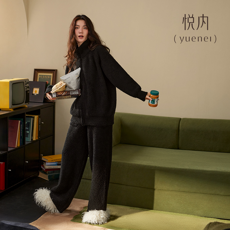 【商场同款】悦内女士半边绒睡衣