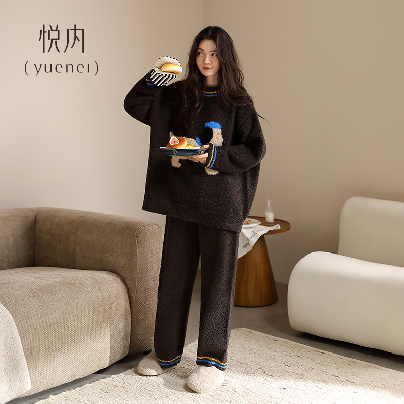 【商场同款】悦内女士半边绒睡衣