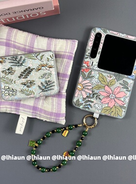 lhiaun 贝壳纹ins花朵适用三星zflip7折叠屏n3flip手机壳purax新款pocket2保护套荣耀vflip2小米mixflip2硬壳