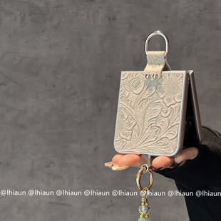 lhiaun 国风富贵花纹适用三星zflip7fe折叠屏n3flip手机壳purax米mixflip2保护套pocket2荣耀vflip指环zflip7