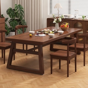 铁艺餐桌饭桌大气桌椅组合简易餐饮桌子长方形大板桌商用大桌子