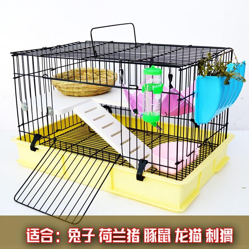 防喷尿兔子荷兰猪豚鼠龙猫别墅刺猬兔特大号笼子镀锌喷漆加粗兔笼