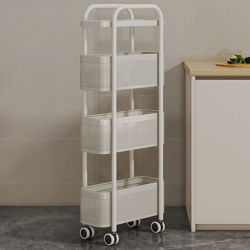可移动厨房卫生间冰箱夹缝收纳零食水果小推车置物架子2024新款