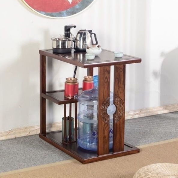 新中式老榆木茶水柜实木简约家用客厅烧水台办公室一体茶桌茶边柜