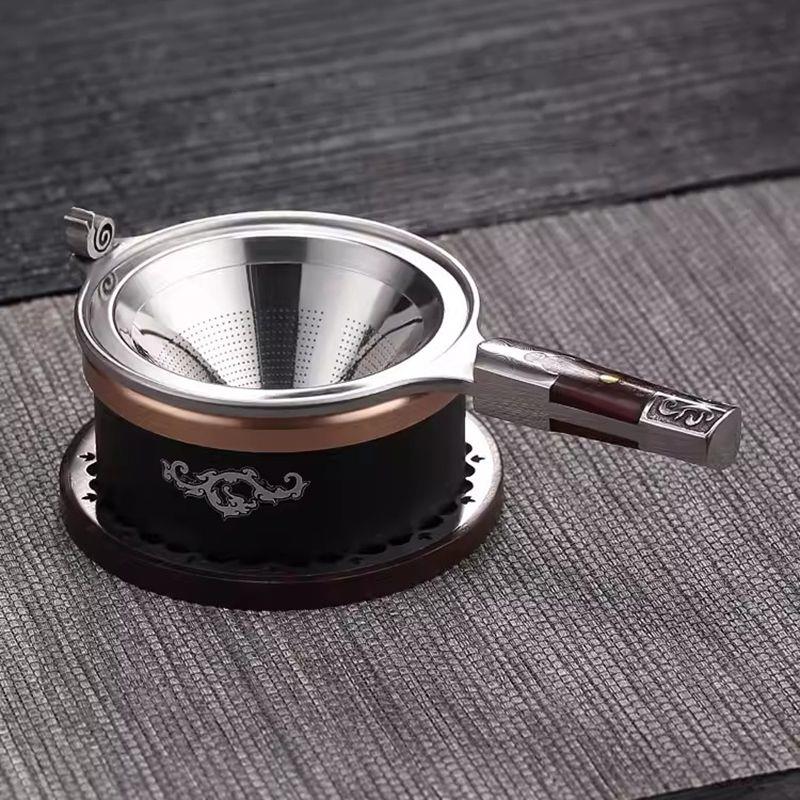 网红茶漏网大马士革钢茶
