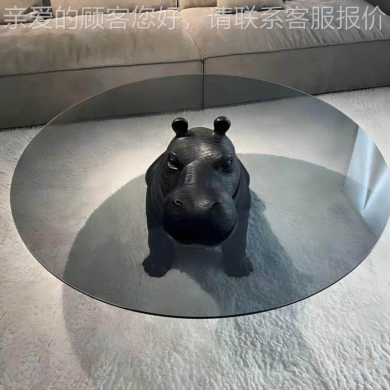 意式极圆河马茶几设计师创个性意网红可爱简动物客厅家HMCJ用形玻,住宅家具,茶几,淘宝优惠券,粉丝福利购,淘宝优惠卷