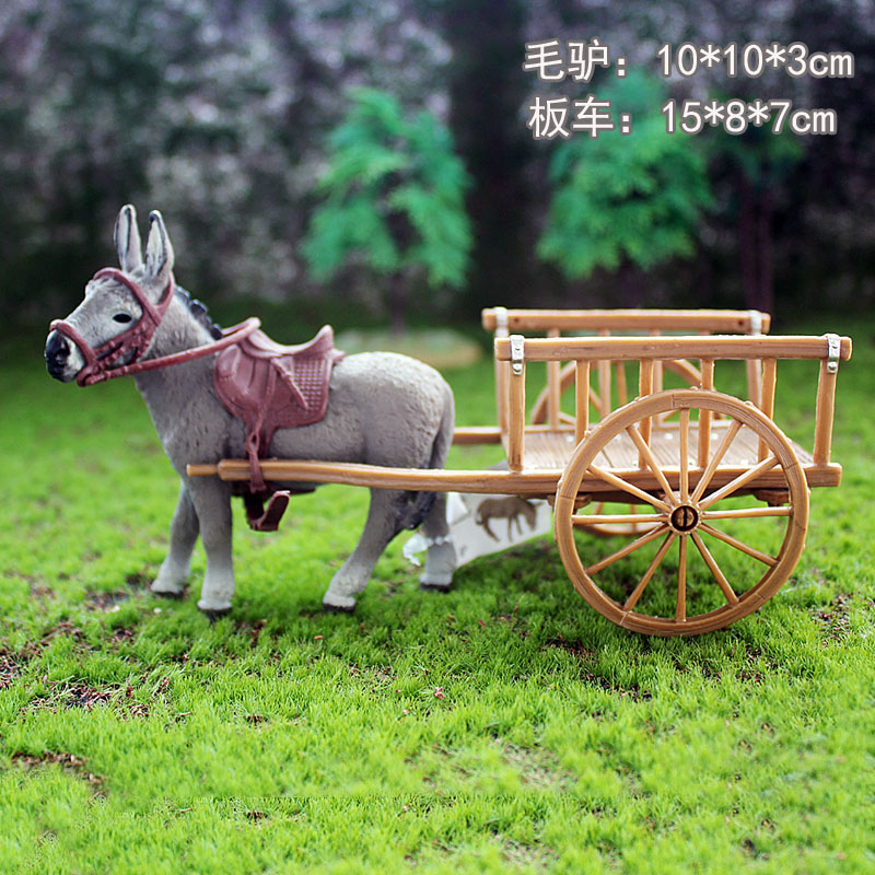 儿童仿真毛驴拉板车早教玩具