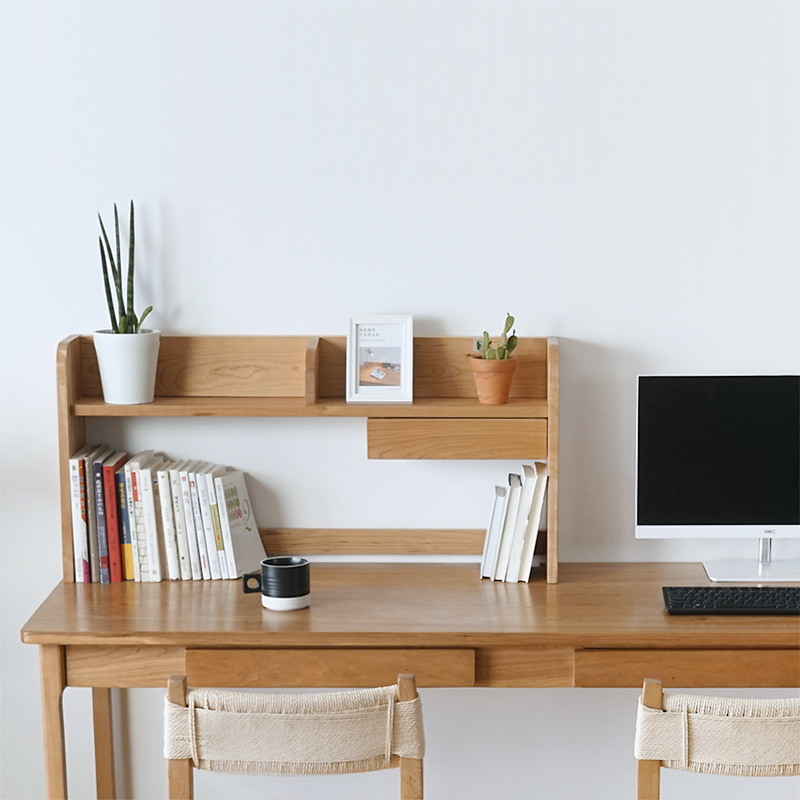 森植家具桌面书架多功能实木书桌置物架多层小型收纳架桌上小书架