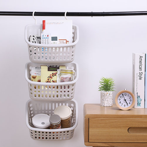 收纳筐浴室小篮子塑料卫生间厨房壁挂墙上储物挂式长方形置物挂篮
