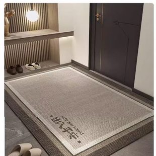 轻奢入户地垫玄关大门口吸水防滑圈绒地垫家用耐磨耐脏脚垫 新中式