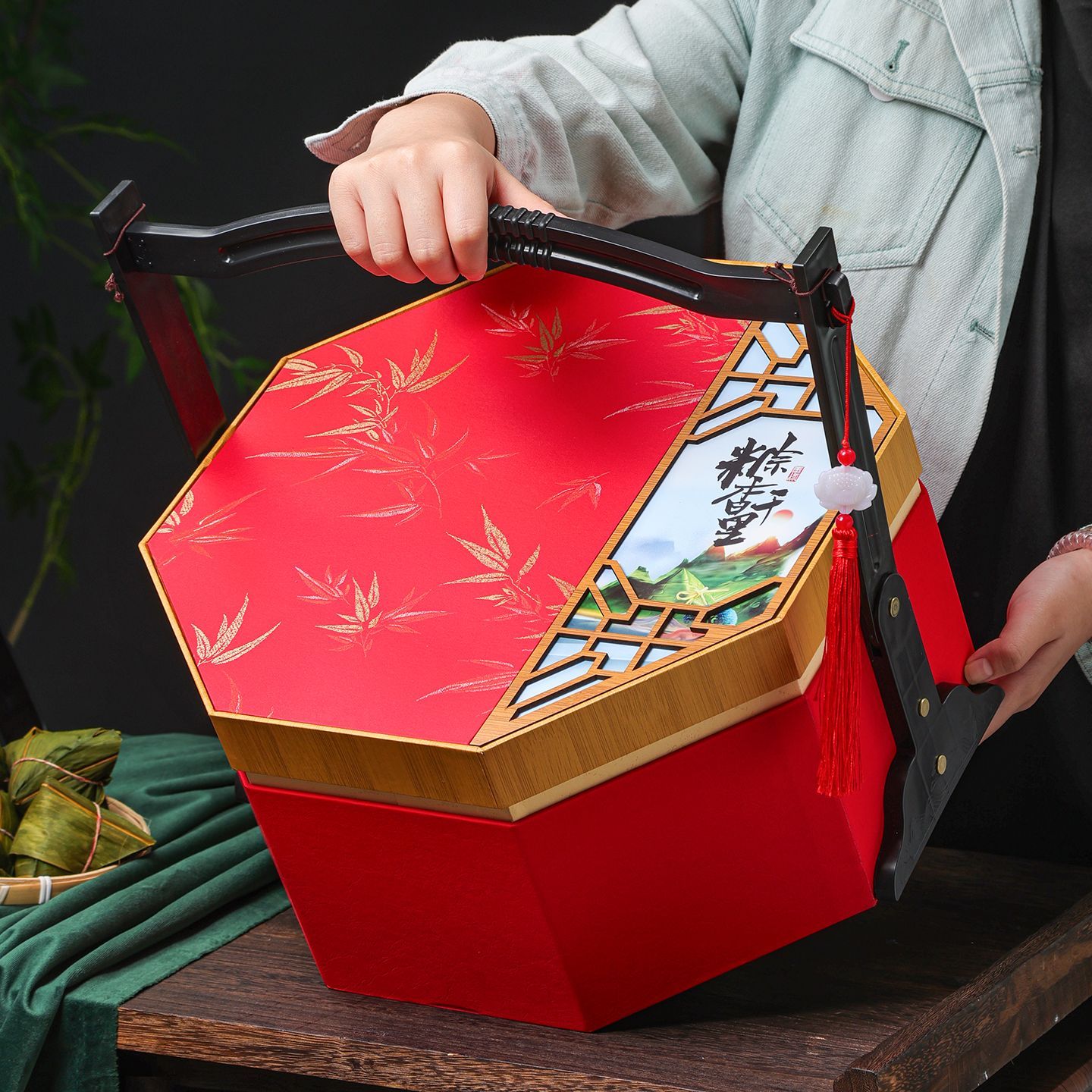 端午节高档提篮礼品盒新