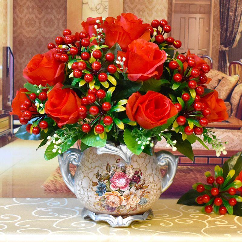 高档绢花假花结婚仿真花