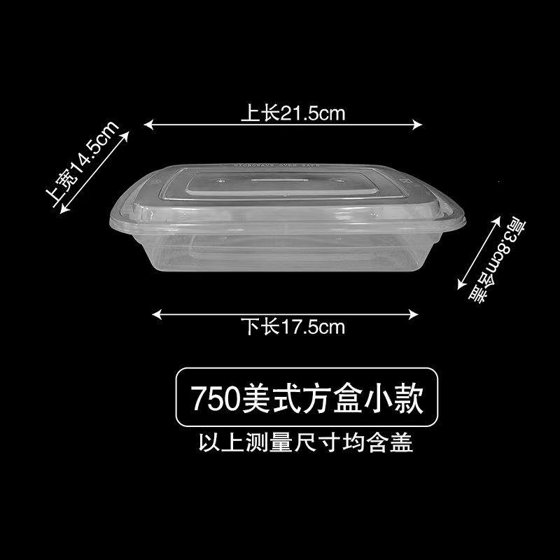 美式一次性饭盒长方形带