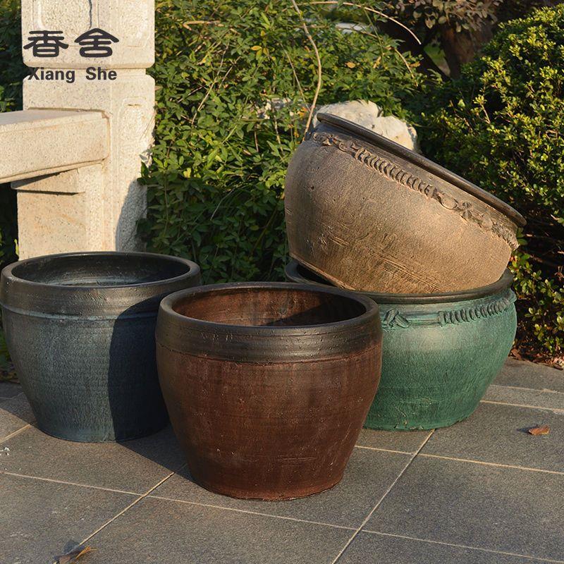 粗陶花盆大号特复古盆栽