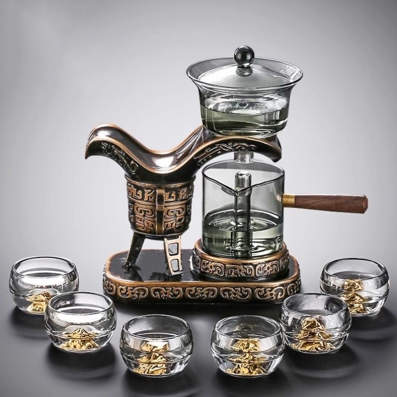 功夫玻璃茶壶茶具套装2024新款自动磁吸懒人泡茶神器家用轻奢高档