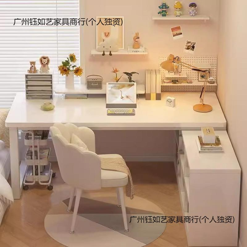 转角书桌书架一体写字桌工作台卧室办公桌型书桌学生家用电脑桌