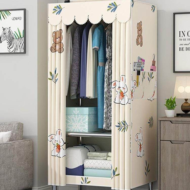 衣柜简易组装布衣柜钢管加厚加粗钢架衣服收纳柜子拉链小卧室家用