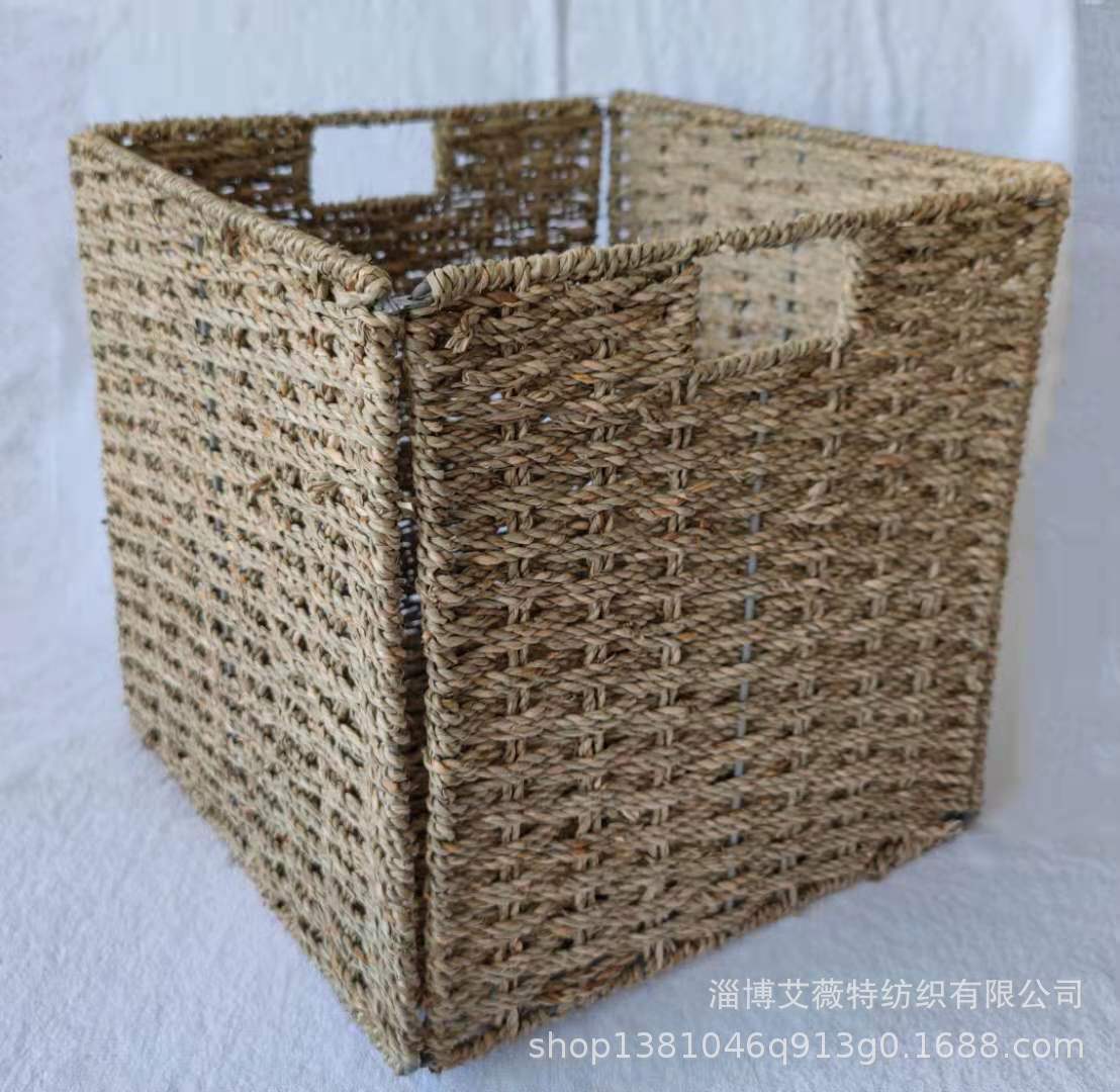 草编篮子海草折叠篮收纳篮玩具收纳篮可折叠尺寸可改