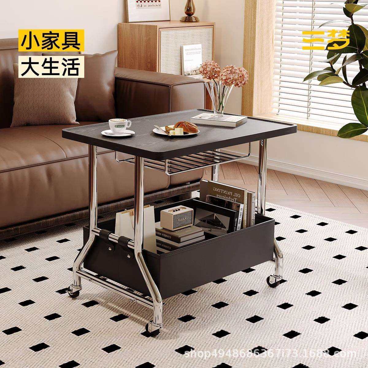 可移动茶几沙发边柜小桌子复古小推车中古置物架边桌客厅家用边几,智能设备,其他智能设备,淘宝优惠券,粉丝福利购,淘宝优惠卷