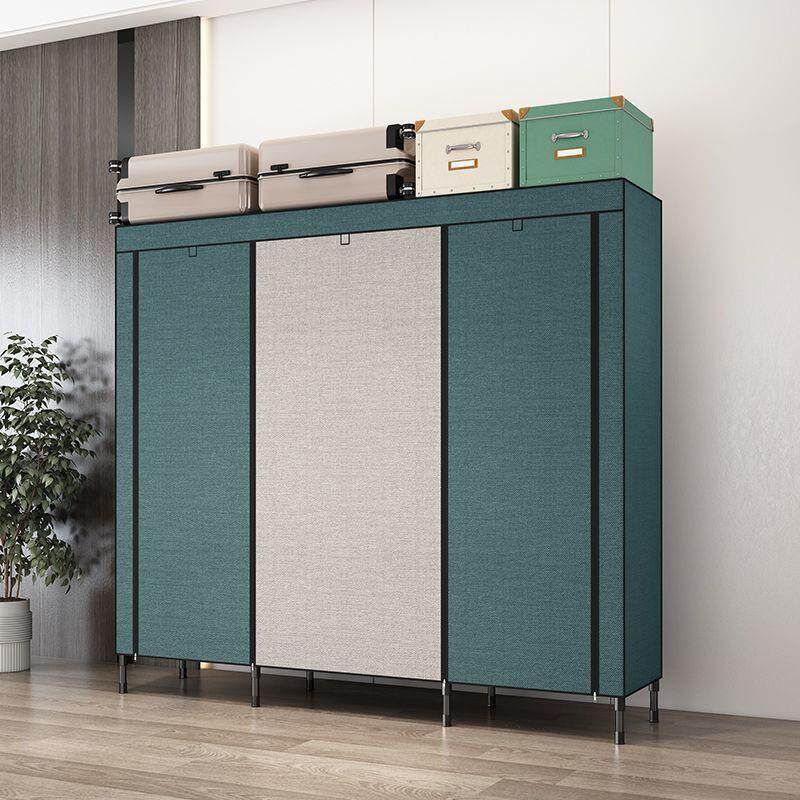 简易布衣柜钢管加粗加固大号家用卧室收纳架出租房宿舍收纳柜衣橱