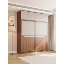 实木多层板轻奢推拉门移门衣柜家用卧室现代简约成品生态板大衣橱