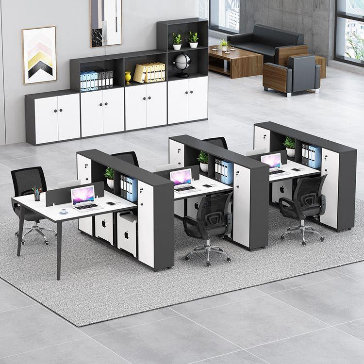 职员办公桌简约现代屏风卡位高柜24双人位员工桌子办公室桌椅组合
