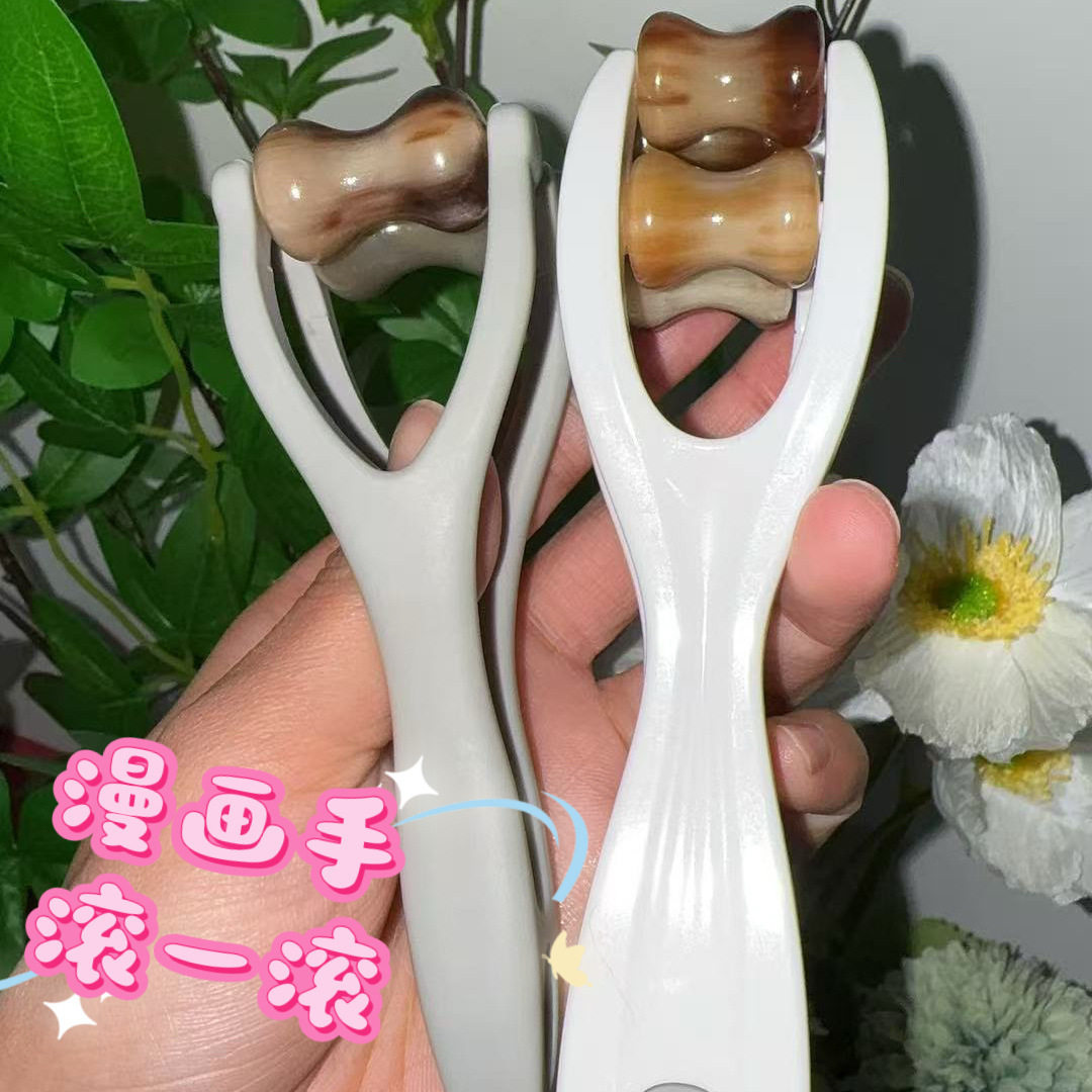 牦牛角手指按摩器穴位刮滚轮瘦