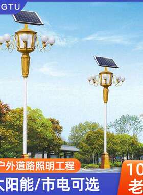 太阳能中华灯市政工程高杆路灯玉兰灯6/8/10米公园景观LED广场灯