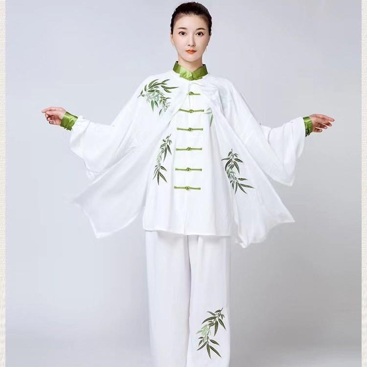 太极服女夏季刺绣青花瓷太极拳练功服装表演服男中国风太极表演