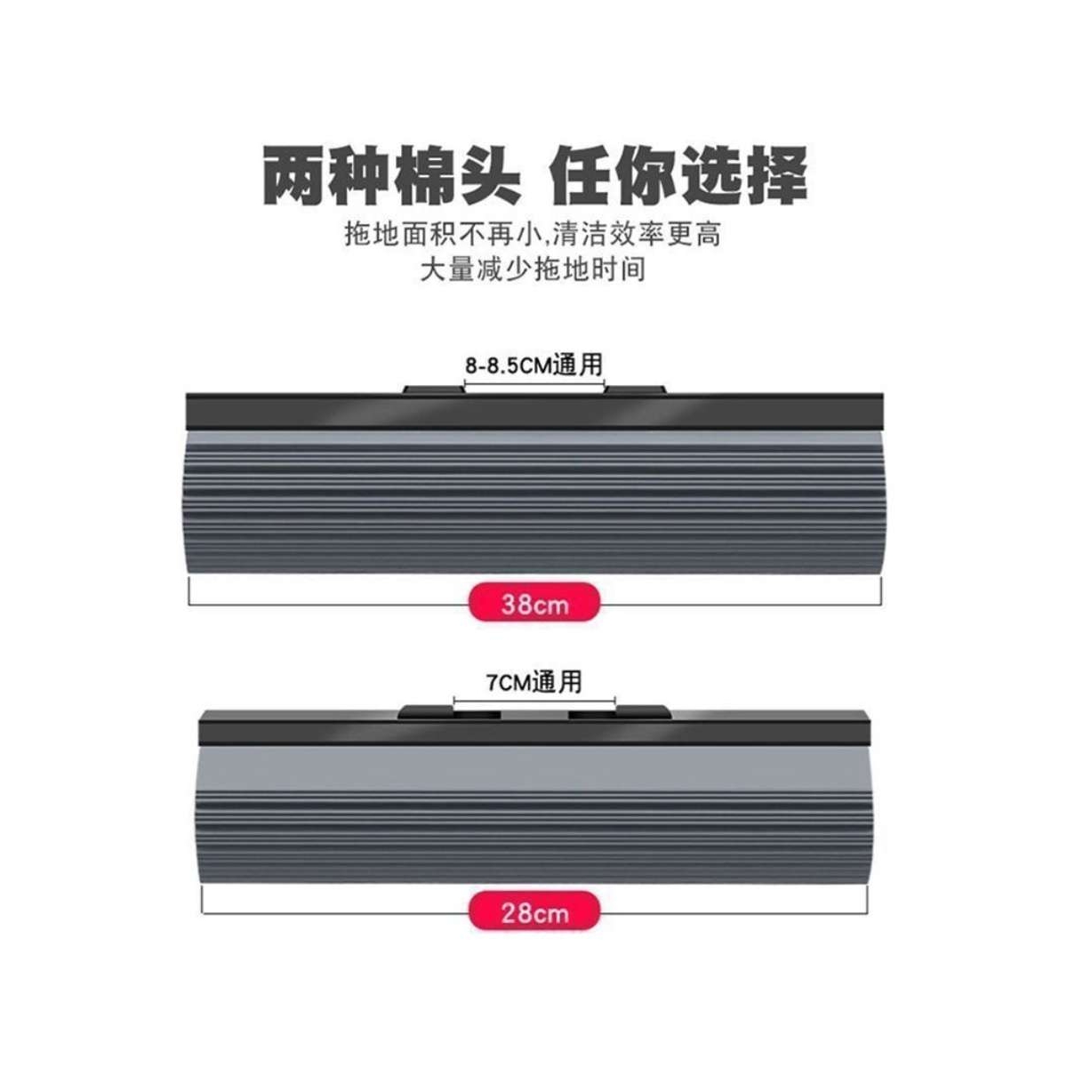 ?58C1一键换头胶棉拖把头快拆式钩子款拖把通用头免螺丝吸水海绵