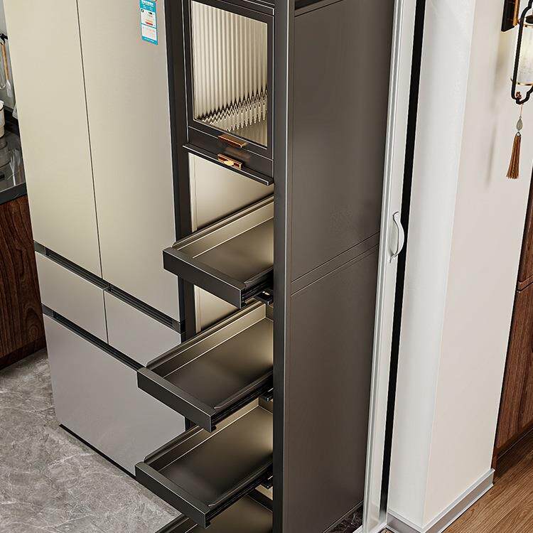 可抽拉窄缝置物柜厨房超窄边缝隙收纳架多功能冰箱侧储物柜子