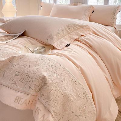 新款A类全棉母婴级加厚磨毛四件套纯棉刺绣被套床单床笠床上用品.