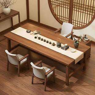 茶台茶桌椅组合家用阳台大板茶桌新中式办公室简约实木腿泡茶桌子