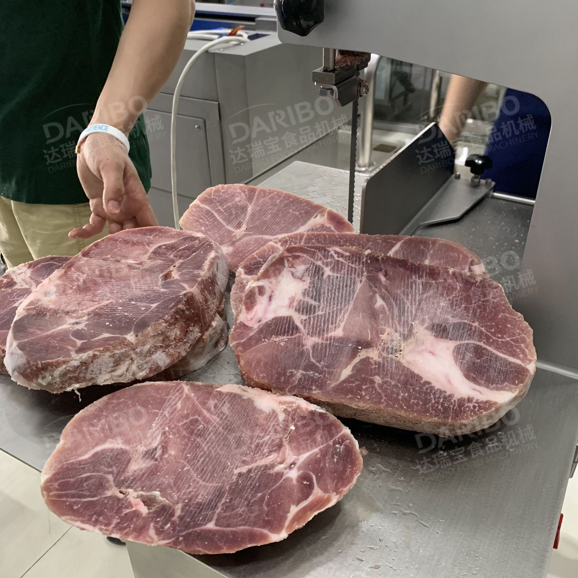 l整板冻螃蟹对半锯开设备 滑台式多功能锯骨机 锯切冷冻肉类设备