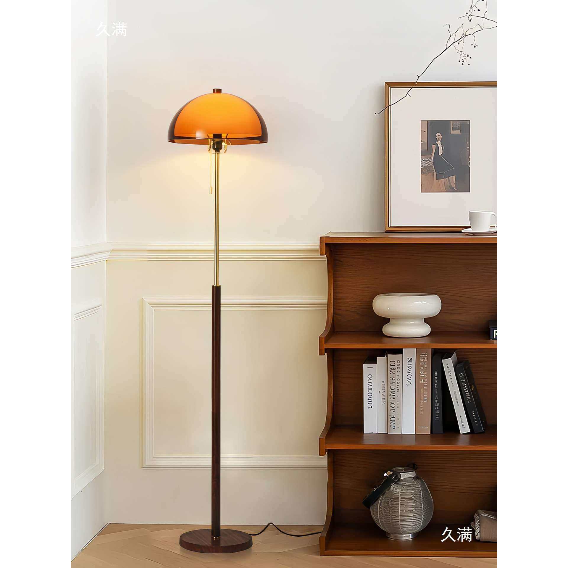 中旁落地灯法式古风胡桃木色灯卧室U1台灯床头客厅沙发38氛围立式
