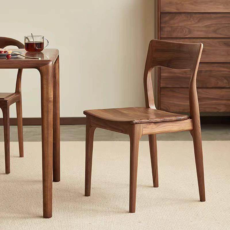 现代简约实木靠背椅家用北美黑胡桃木餐椅书房阳台椅子休闲弧形背,收纳整理,烫衣板及配件,淘宝优惠券,粉丝福利购,淘宝优惠卷